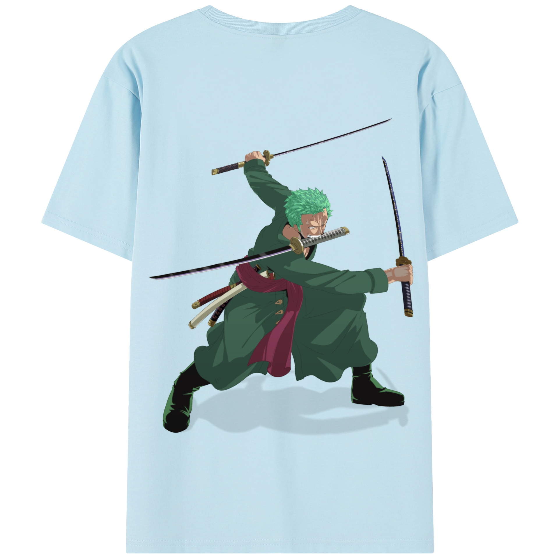 ワンピース ロロノア・ゾロ ONE PIECE Roronoa Zoro 綿100％半袖Tシャツ（背面プリント）